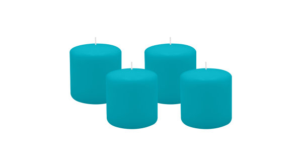 4er Set Adventskranzkerzen Ocean Blau Ø 100 x 100 mm