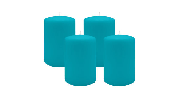 4er Set Adventskranzkerzen Ocean Blau Ø 100 x 150 mm