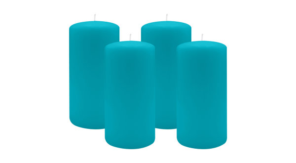 4er Set Adventskranzkerzen Ocean Blau Ø 100 x 200 mm