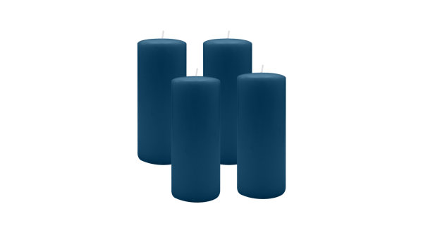 4er Set Adventskranzkerzen Petrol Blau Ø 40 x 200 mm