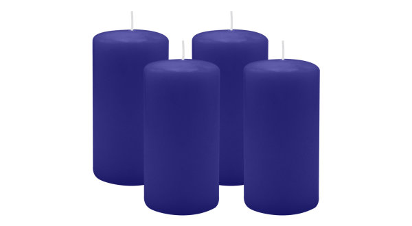 4er Set Adventskranzkerzen Royalblau Ø 60 x 100 mm