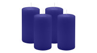 4er Set Adventskranzkerzen Royalblau Ø 60 x 100 mm
