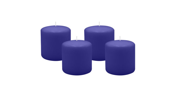 4er Set Adventskranzkerzen Royalblau Ø 100 x 100 mm