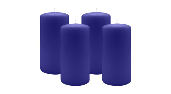 2er Set Adventskranzkerzen Royalblau Ø 100 x 300 mm