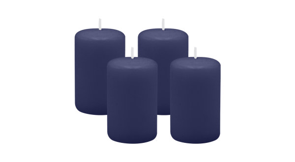 4er Set Adventskranzkerzen Nachtblau Dunkelblau Ø 50 x 80 mm