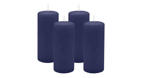 4er Set Adventskranzkerzen Nachtblau Dunkelblau Ø 50 x 120 mm