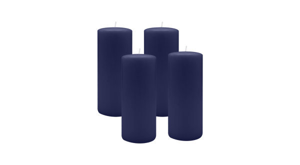 4er Set Adventskranzkerzen Nachtblau Dunkelblau Ø 50 x 200 mm