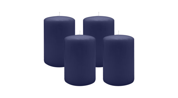 4er Set Adventskranzkerzen Nachtblau Dunkelblau Ø 100 x 150 mm