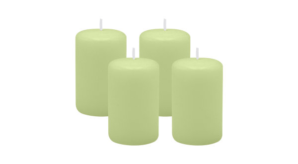 4er Set Adventskranzkerzen Kiwi Hellgrün Ø 50 x 80 mm