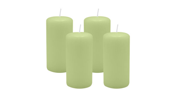 4er Set Adventskranzkerzen Kiwi Hellgrün Ø 50 x 100 mm