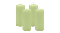 4er Set Adventskranzkerzen Kiwi Hellgrün Ø 50...