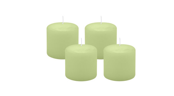 4er Set Adventskranzkerzen Kiwi Hellgrün Ø 60 x 60 mm