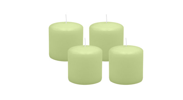 4er Set Adventskranzkerzen Kiwi Hellgrün Ø 60 x 80 mm