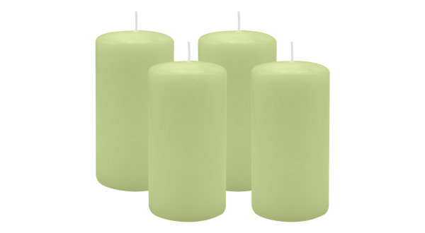 4er Set Adventskranzkerzen Kiwi Hellgrün Ø 60 x 100 mm