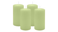 4er Set Adventskranzkerzen Kiwi Hellgrün Ø 60...