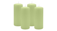 4er Set Adventskranzkerzen Kiwi Hellgrün Ø 60...