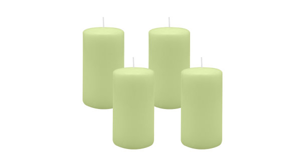 4er Set Adventskranzkerzen Kiwi Hellgrün Ø 70 x 130 mm
