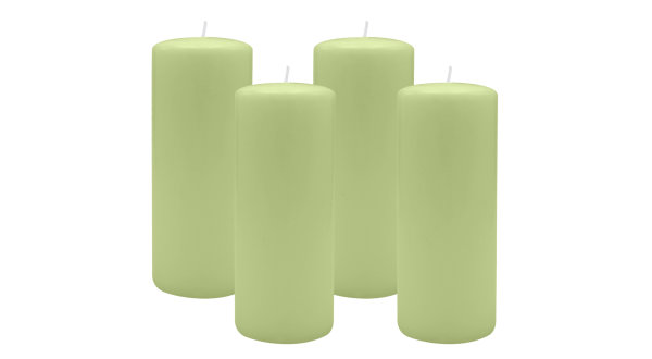 4er Set Adventskranzkerzen Kiwi Hellgrün Ø 80 x 200 mm