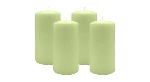 2er Set Adventskranzkerzen Kiwi Hellgrün Ø 100 x 300 mm