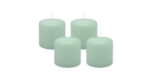 4er Set Adventskranzkerzen Seafoam Seegrün Ø 60 x 60 mm