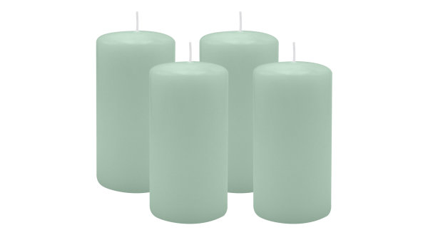 4er Set Adventskranzkerzen Seafoam Seegrün Ø 60 x 100 mm