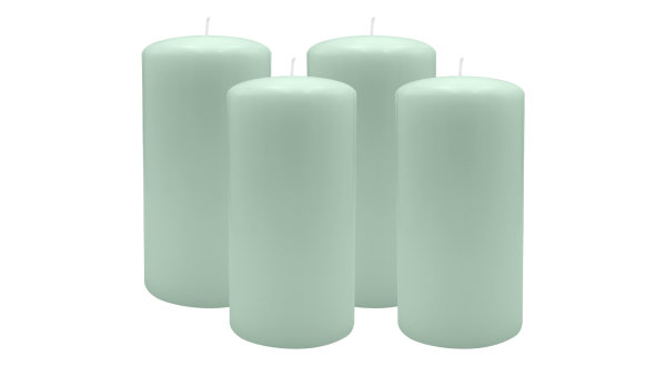 4er Set Adventskranzkerzen Seafoam Seegrün Ø 80 x 150 mm
