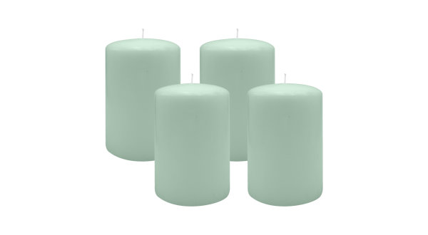 4er Set Adventskranzkerzen Seafoam Seegrün Ø 100 x 150 mm