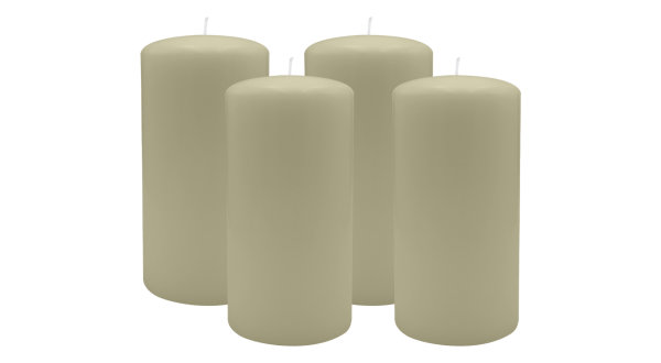 4er Set Adventskranzkerzen Antik Grün Ø 80 x 150 mm