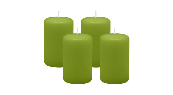 4er Set Adventskranzkerzen Limonegrün Ø 50 x 80 mm