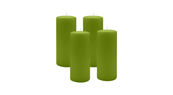4er Set Adventskranzkerzen Limonegrün Ø 50 x 200 mm