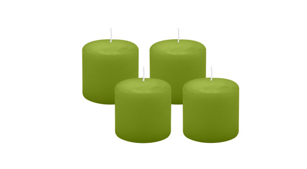 4er Set Adventskranzkerzen Limonegrün Ø 60 x 60 mm
