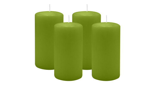 4er Set Adventskranzkerzen Limonegrün Ø 60 x 100 mm