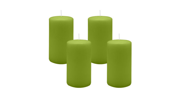 4er Set Adventskranzkerzen Limonegrün Ø 70 x 130 mm