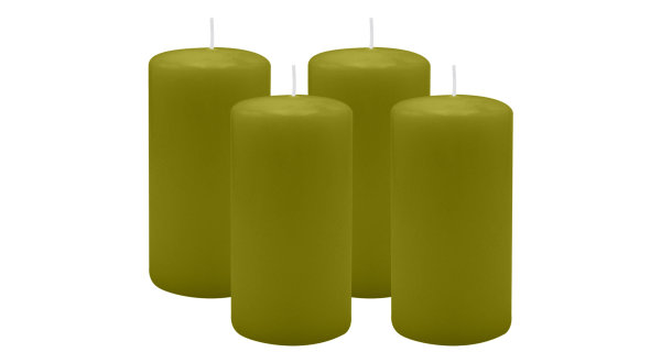 4er Set Adventskranzkerzen Scottish Grün Ø 60 x 100 mm