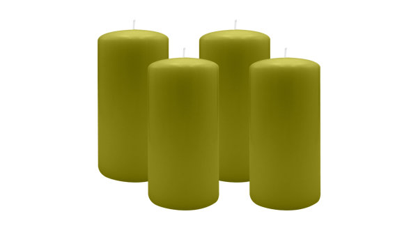 2er Set Adventskranzkerzen Scottish Grün Ø 100 x 250 mm