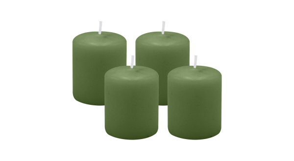 4er Set Adventskranzkerzen Grün Ø 50 x 60 mm