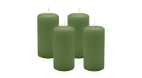 4er Set Adventskranzkerzen Grün Ø 50 x 100 mm