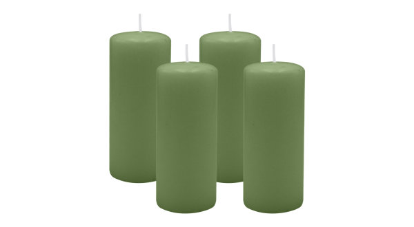 4er Set Adventskranzkerzen Grün Ø 50 x 120 mm