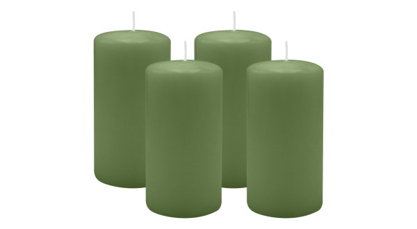 4er Set Adventskranzkerzen Grün Ø 60 x 100 mm