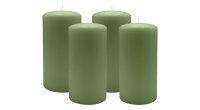 4er Set Adventskranzkerzen Grün Ø 80 x 150 mm