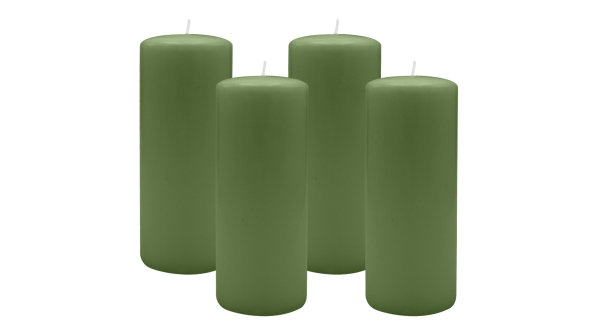 4er Set Adventskranzkerzen Grün Ø 80 x 200 mm