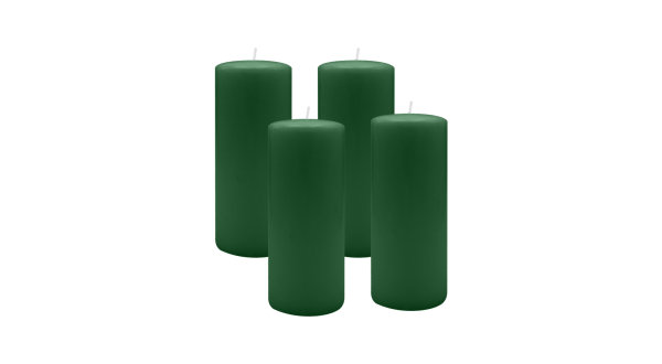 4er Set Adventskranzkerzen Fairway Grün Ø 40 x 200 mm