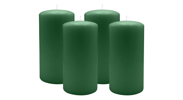 4er Set Adventskranzkerzen Fairway Grün Ø 80 x 150 mm