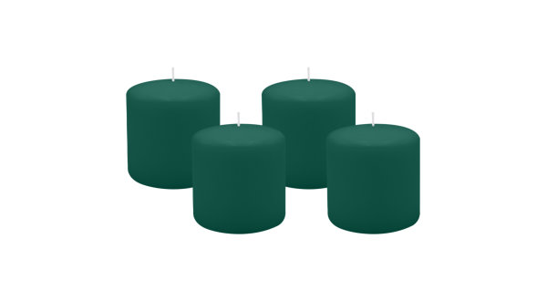 4er Set Adventskranzkerzen Dunkelgrün Ø 100 x 100 mm