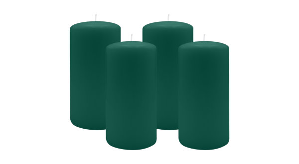 2er Set Adventskranzkerzen Dunkelgrün Ø 100 x 250 mm