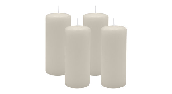 4er Set Adventskranzkerzen Moonstone Stein Ø 50 x 120 mm