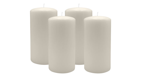 4er Set Adventskranzkerzen Moonstone Stein Ø 80 x 150 mm