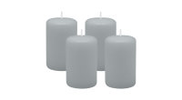 4er Set Adventskranzkerzen Silbergrau Ø 50 x 80 mm