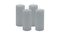 4er Set Adventskranzkerzen Silbergrau Ø 50 x 120 mm