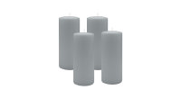 4er Set Adventskranzkerzen Silbergrau Ø 50 x 200 mm